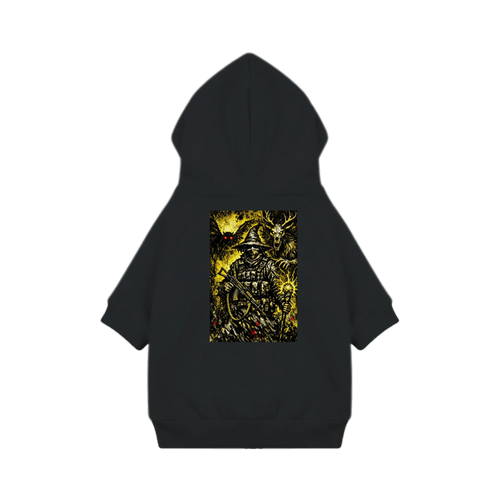 Appalachian Wizard Gang dog hoodie with Arch-Magus occult design