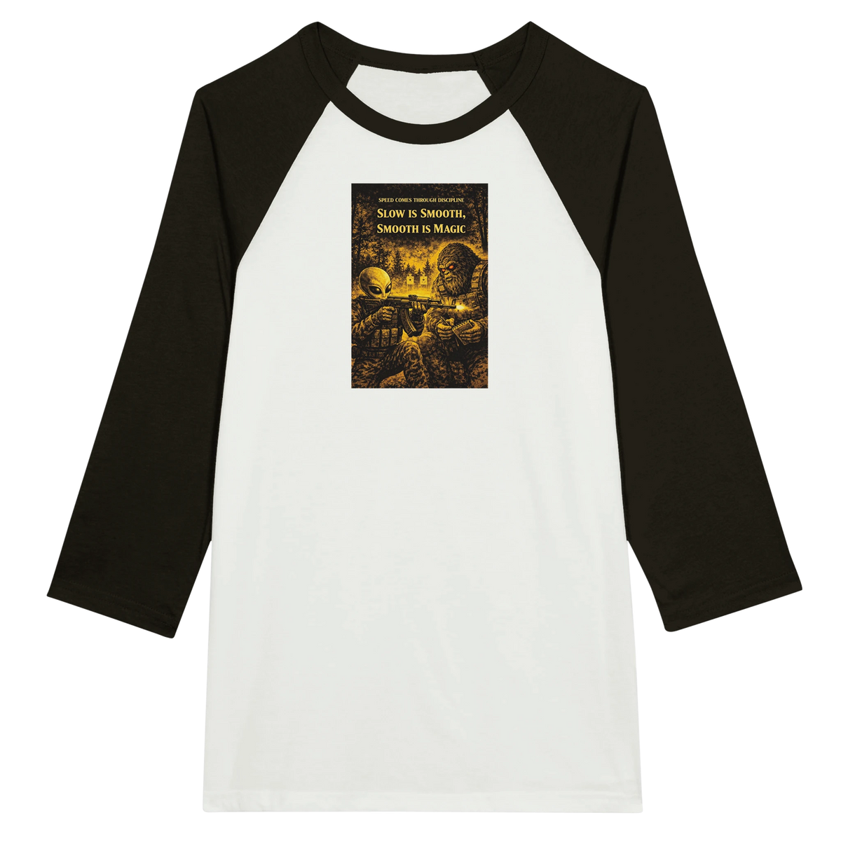 Train Hard Hex Harder raglan t-shirt, Appalachian Wizard Gang design