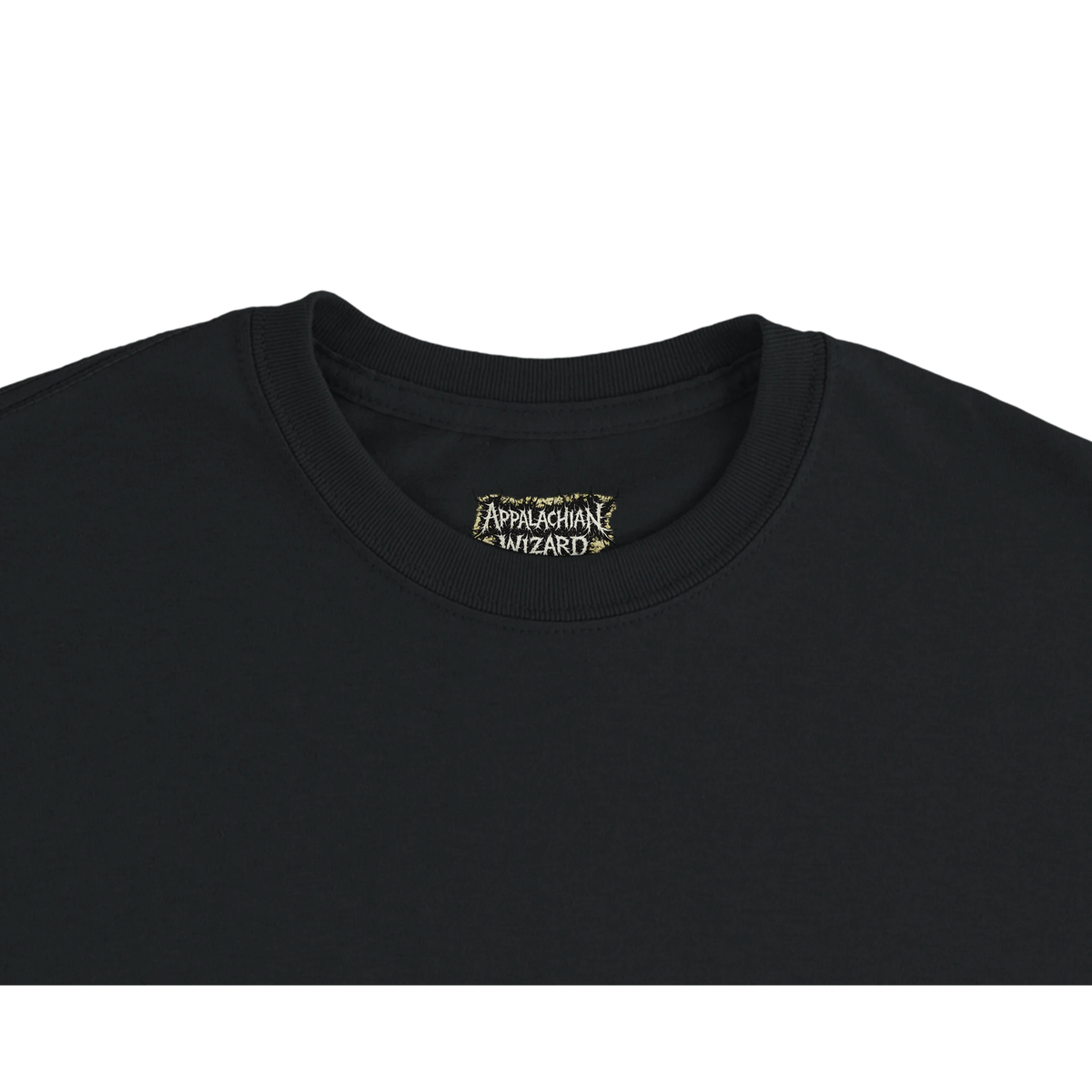 Appalachian Wizard Gang member facing the Jersey Devil in moonlit wilderness, cryptid t-shirt – alternate view