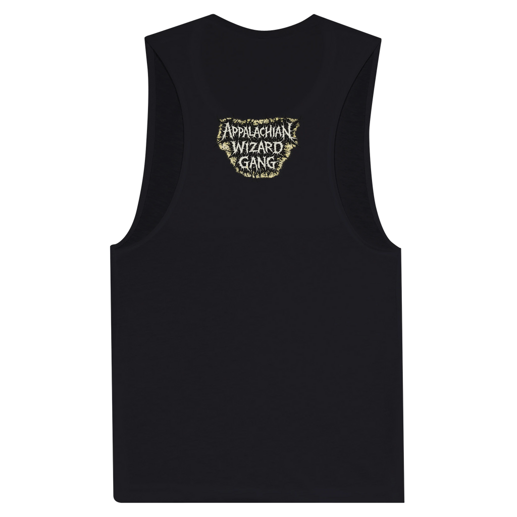 Train Hard Hex Harder women's tank top, Appalachian Wizard Gang design – alternate view
