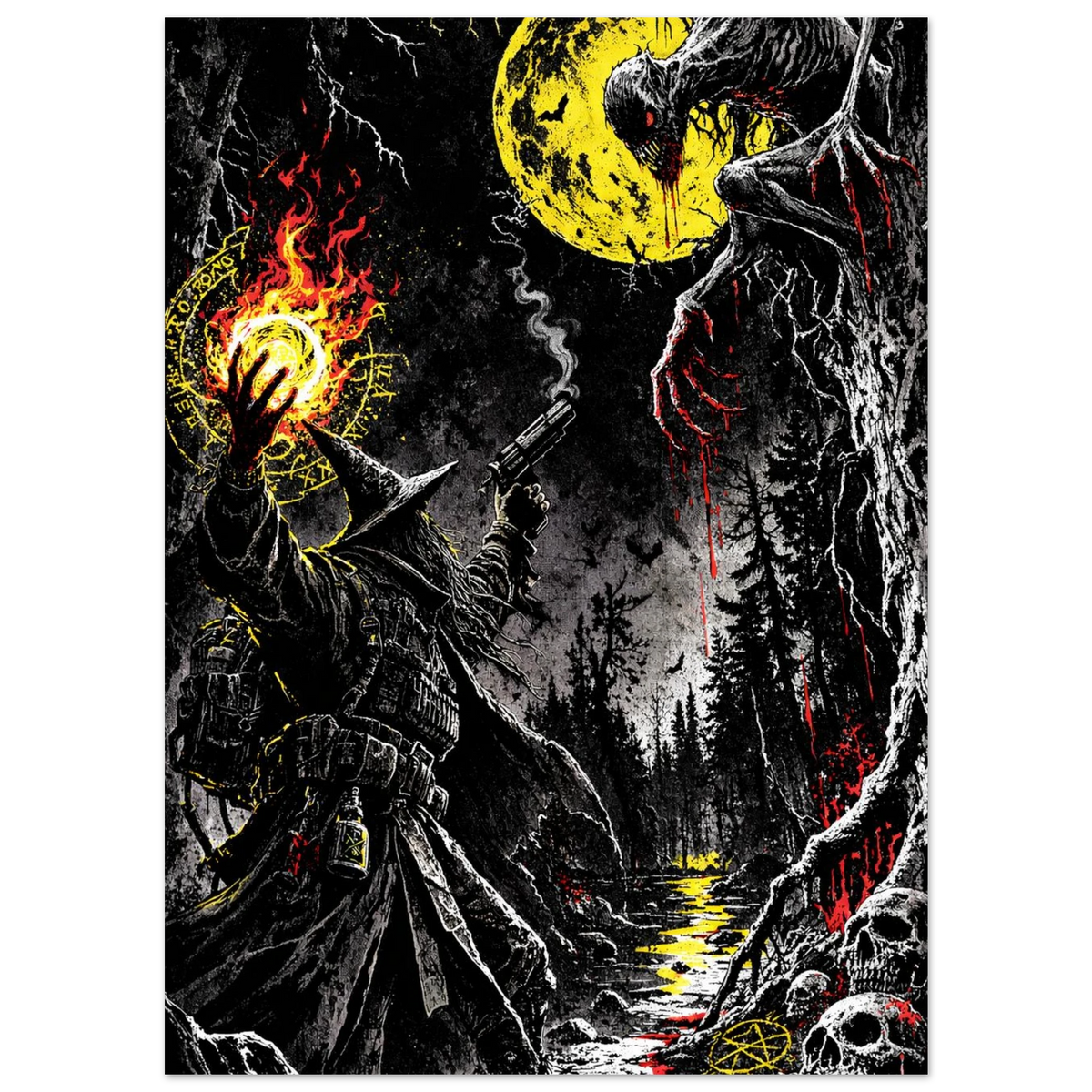 Blood Moon Hunt cryptid art poster