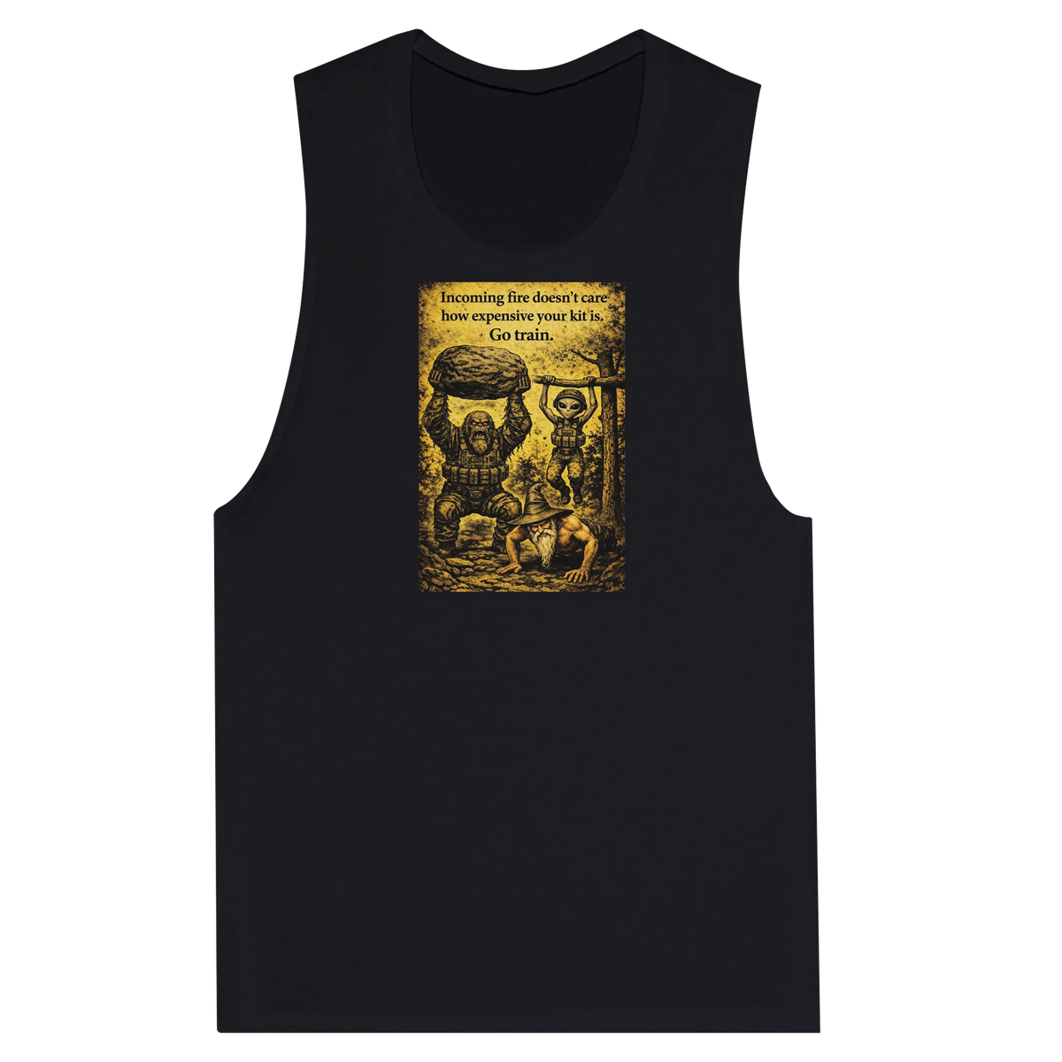 Train Hard Hex Harder women's tank top, Appalachian Wizard Gang design – alternate view