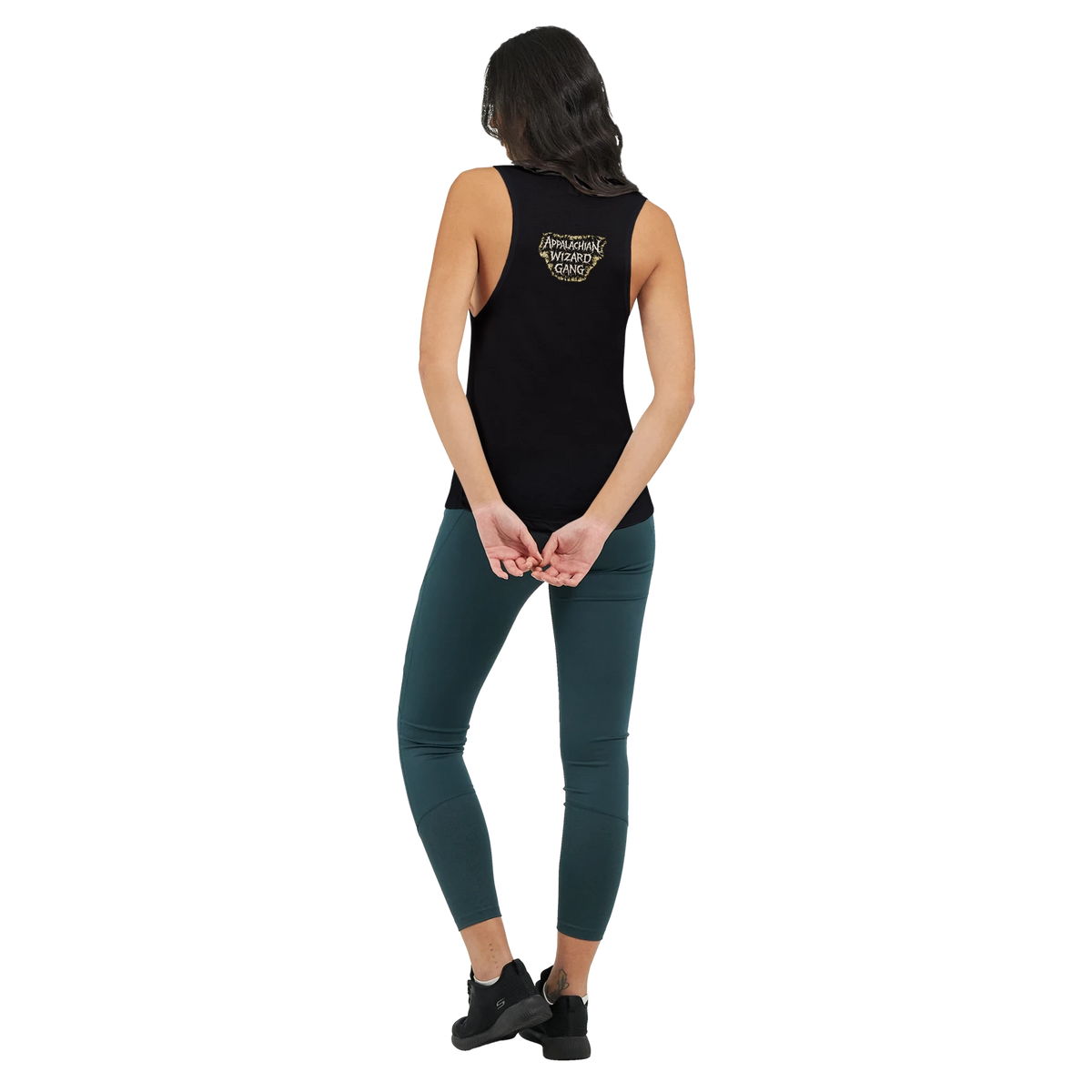 Train Hard Hex Harder women's tank top, Appalachian Wizard Gang design – alternate view